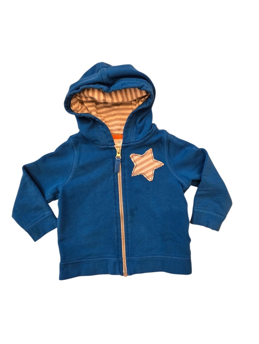 Hanna Andersson Blue Hooded Zip Sweatshirt with Star